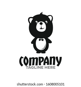 Modern smart teddy bear logo. Vector illustration.