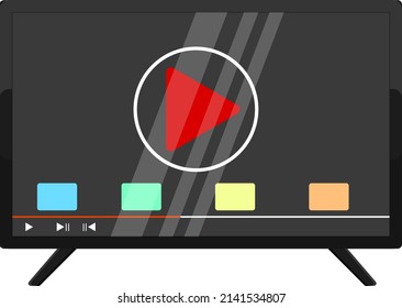 Moderno TV inteligente, ilustración, vector sobre un fondo blanco.
