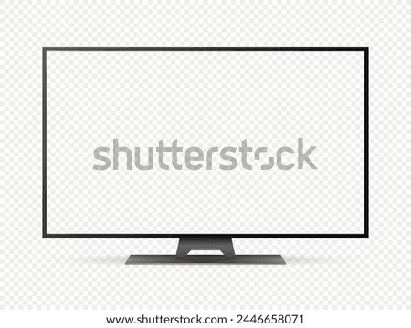 Modern smart tv with transparent screen isolated on transparent background
