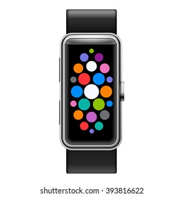 Modern Smart Watch with Color Apps Icons