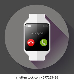 Modern smart watch icon. Flat design style.