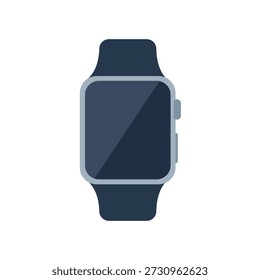 Moderna Ilustración vectorial de reloj inteligente con pantalla en blanco para maquetas App y conceptos de tecnología portátil.