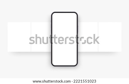 Modern Smartphone With Blank Carousel Social Media Posts Template. Vector Illustration
