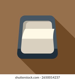 Modern smartphone with blank screen displaying from the top right corner on a brown background