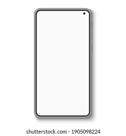 Modern smartphone with blank screen isolated on white background. UI and UX. Mobile phone. Vector illustration. EPS 10.