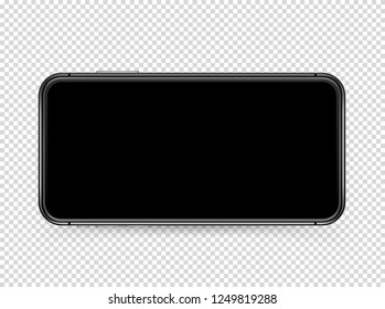 smartphone moderno com tela em branco. Objeto de vetor isolado no plano de fundo transparente