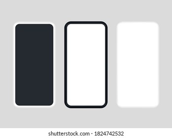 Modern smartphone with blank screen vector mockup
