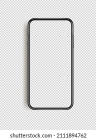 Modern smartphone with blank screen. Vector mockup 