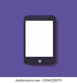 Un smartphone moderno con una pantalla en blanco 