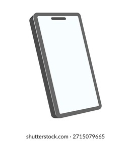 Modern smartphone with blank white screen technology device communication