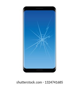 modern smartphone with broken display vector illustration EPS10