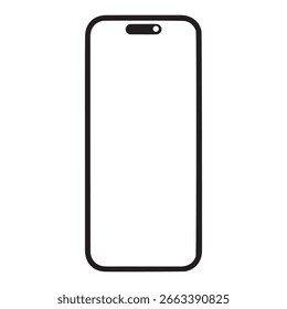 Dispositivo moderno del smartphone con la pantalla en blanco blanca para la maqueta y el diseño App que exhiben su diseño minimalista elegante