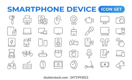 Modern Smartphone Device Icons for Engaging User Experiences. Collection of Smartphone Device Icons for Modern UI Design