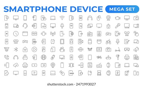 Modern Smartphone Device Icons for Engaging User Experiences. Collection of Smartphone Device Icons for Modern UI Design