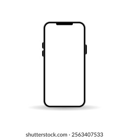 Modern smartphone device mockup template. Cellphone frame with blank screen