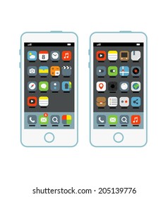 Modern smartphone with different interface elements