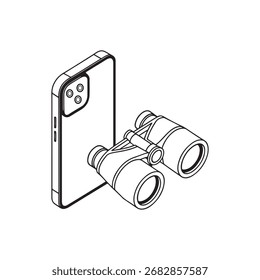 A modern smartphone displaying augmented reality overlays through sleek glasses, representing advanced digital interaction and future technology.