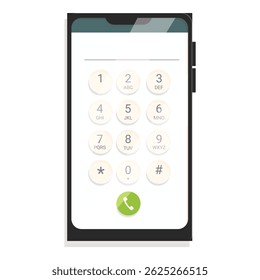 Smartphone moderno exibindo a interface do teclado do telefonema com números e letras