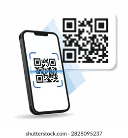 Modern smartphone displaying QR code scanner on screen