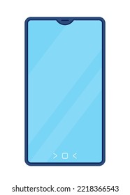 Modernes Smartphone - modernes, flaches Design-Einzelbild. Schöne, detaillierte Darstellung des Gadgets mit einem großen Bildschirm, der es Ihnen ermöglicht, online zu kommunizieren und als tragbarer Computer zu agieren