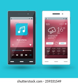 Modern smartphone. Flat design template for mobile apps