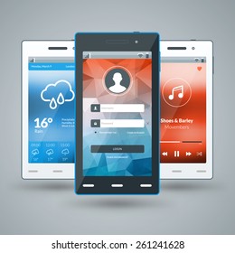 Modern smartphone. Flat design template for mobile apps