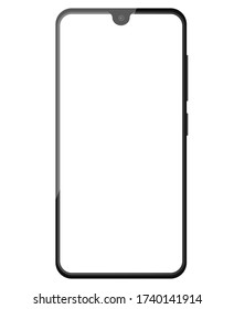 Moderna maqueta de teléfono inteligente. plantilla de diseño de interfaz de usuario para ilustraciones. Escala de grises en fondo blanco con pantalla blanca, sombra y parpadeo.