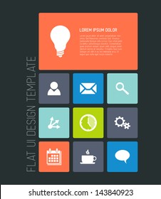 Modern smartphone flat user interface (UI) template