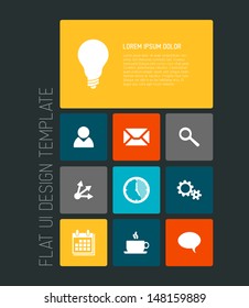Modern smartphone flat user interface (UI) template