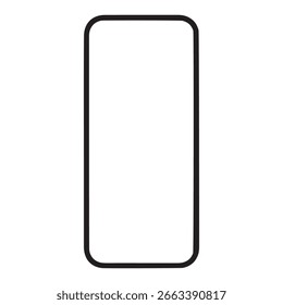 Modern smartphone frame template with rounded corners isolated on white background showcasing simplicity and sleek design suitable for app mockups and presentations