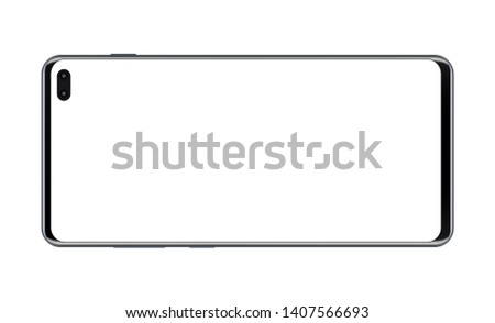 Modern smartphone horizontal mockup - front view. Vector illustration