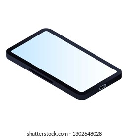 Modern smartphone icon. Isometric of modern smartphone vector icon for web design isolated on white background