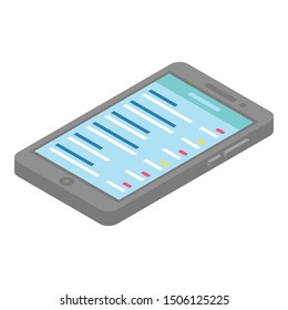 Modern smartphone icon. Isometric of modern smartphone vector icon for web design isolated on white background