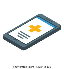 Modern smartphone icon. Isometric of modern smartphone vector icon for web design isolated on white background