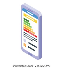 Modern smartphone icon isometric vector. Application cellphone. Phone smart