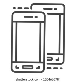 Modern smartphone icon. Outline modern smartphone vector icon for web design isolated on white background