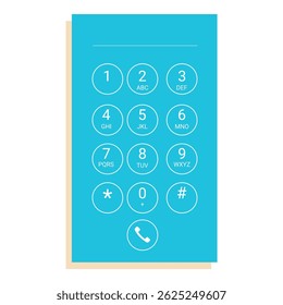 Modern smartphone keypad is showing numbers and symbols, ready for making a call or typing a message
