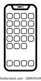 Modern smartphone linear vector illustration. Editable line