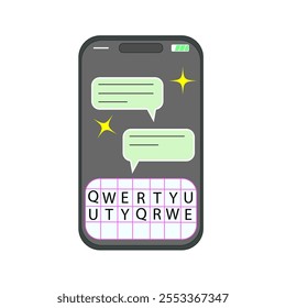 Moderne Smartphone-Messaging-Schnittstelle mit Tastatur