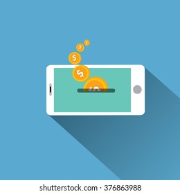 modern smartphone mobile payments. Internet banking concept. wireless money transfer.