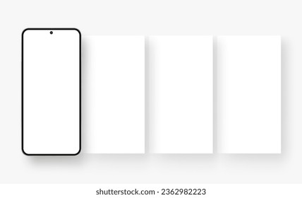 Modern Smartphone Mockup With Blank App Screens. Blank Template For Showing Your Apps Interfaces. Vector Illustration