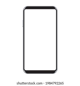 Modern smartphone mockup with blank screen vector illustration isolated on white background.
