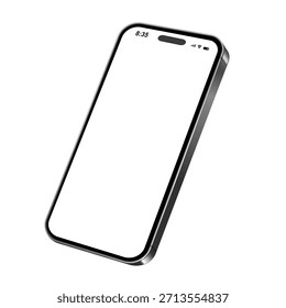 Modernes Smartphone-Modell mit leerem Bildschirm. Realistische Frontansicht für UI-Design und App-Präsentation.