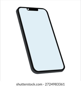 Modern smartphone mockup with blank screen for UI UX, mobile app presentation, branding, and advertising.