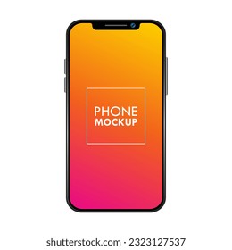 Modern Smartphone Mockup Colorful Gradient Display Isolated Vector Illustration