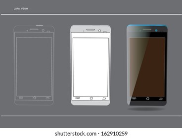 Modern smart-phone mock-up vector illustration