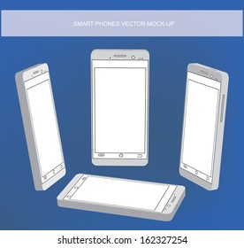 Modern smart-phone mock-ups vector illustration