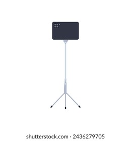 A modern smartphone mounted on a sleek tripod. Vector illustration of mobile photography equipment with a clean and minimalistic design, ideal for technology themes