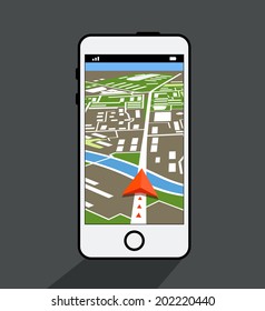 Smartphone moderno con aplicación de navegación