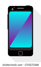 modern smartphone on white background